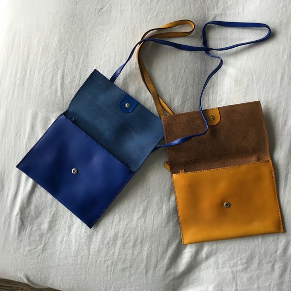 GAP Leather Crossbody Bags | (1) Blue (1) Mustard Yellow - Picture 6 of 14